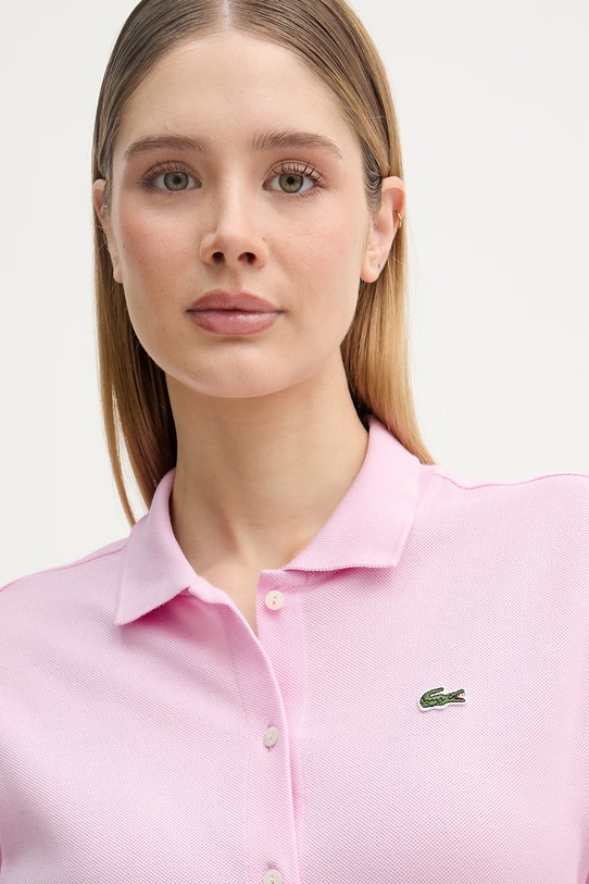 Lacoste sukienka letnia bawełniana różowy EF9621