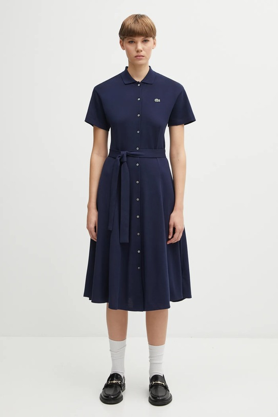Бавовняна сукня Lacoste casual темно-синій EF9621