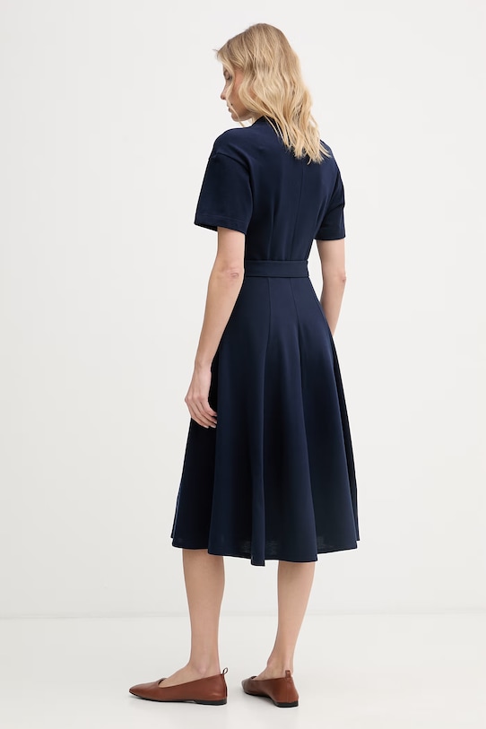 Oblečenie Lacoste letné šaty bavlnené EF9621 tmavomodrá