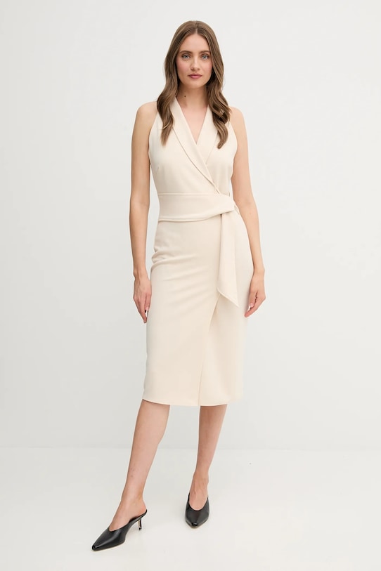 Šaty Sandro Ferrone midi béžová S18XBESAY