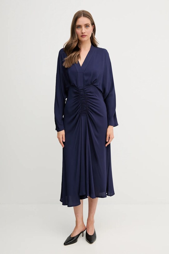 Φόρεμα Sandro Ferrone μακρύ σκούρο μπλε S31XBESARAH