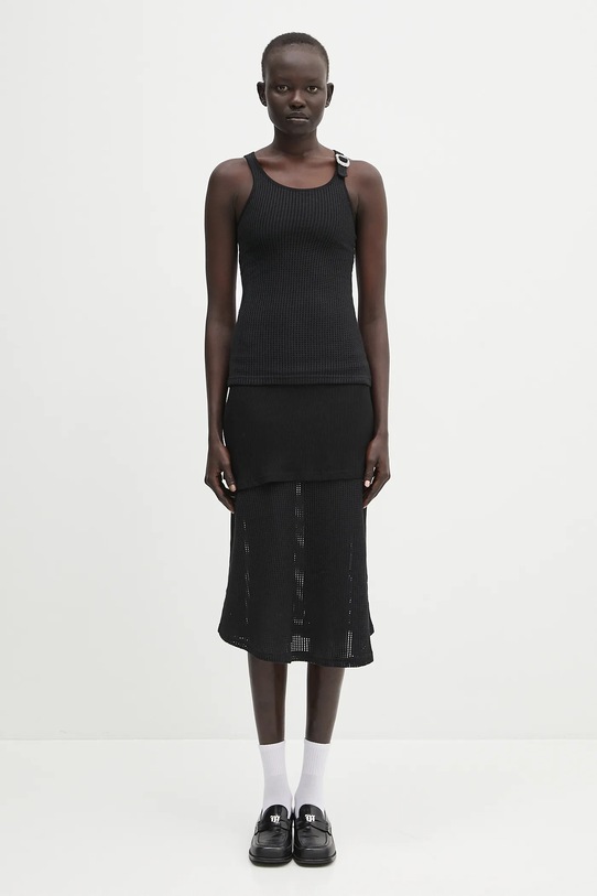 Wales Bonner ruha Serenity vállas fekete WS25JE20.JE02.999