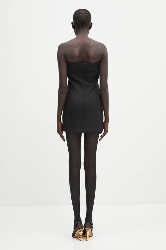 Abbigliamento Marine Serre vestito in lana Virgin Wool Twill Chest Belt WDR355A.RWOV0001 nero