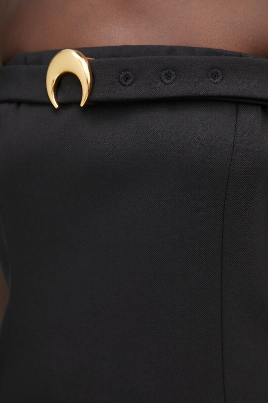 Marine Serre vestito in lana Virgin Wool Twill Chest Belt nero WDR355A.RWOV0001