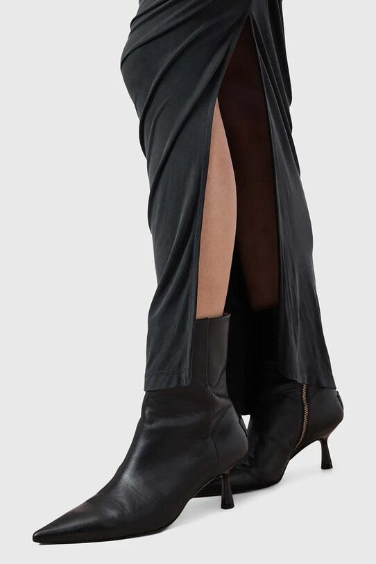 AllSaints rochie HANAKO CUPRO W015DC negru