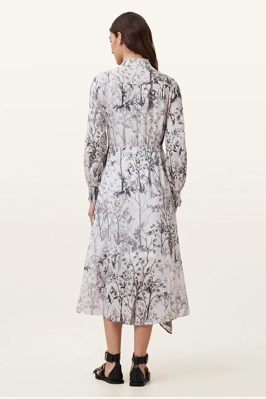 Lněné šaty AllSaints SKYLAR MAXI W047DC bílá
