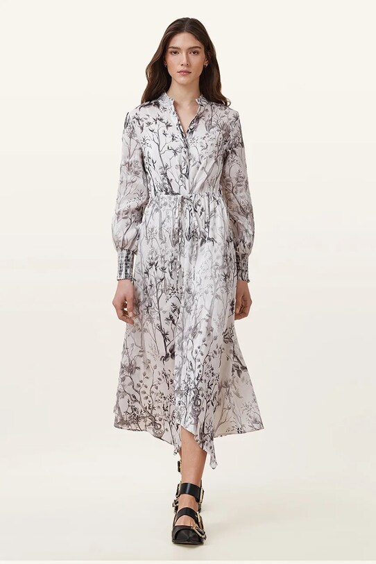 Lněné šaty AllSaints SKYLAR MAXI W047DC