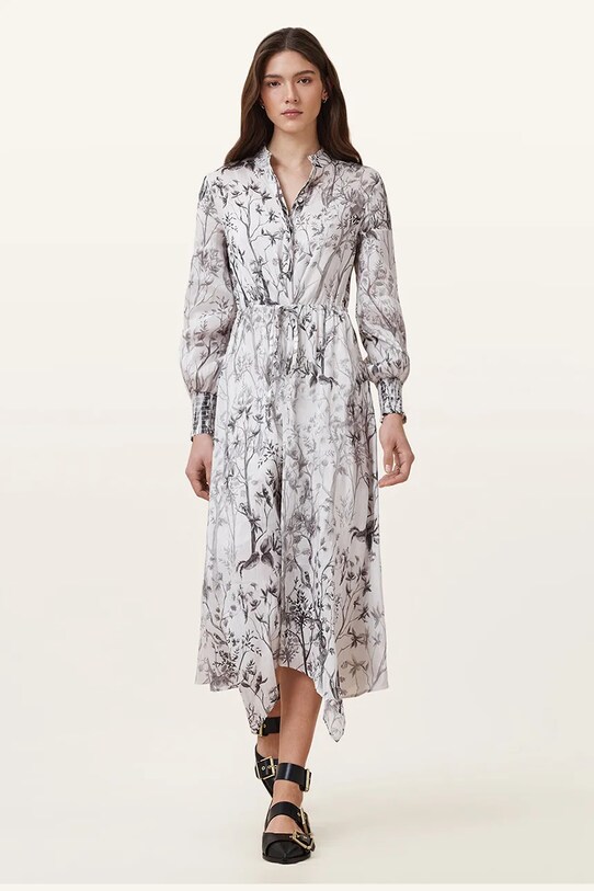 Lněné šaty AllSaints SKYLAR MAXI W047DC