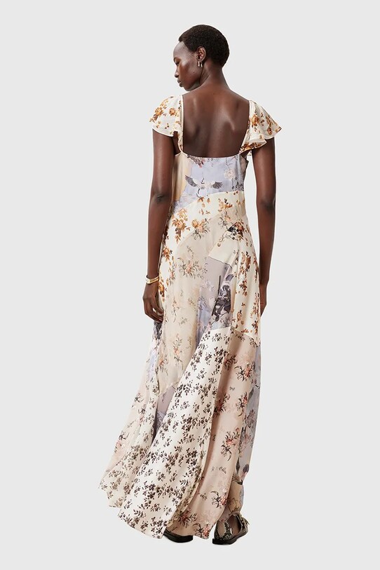 AllSaints rochie LALA DRESS W074DC bej SS25