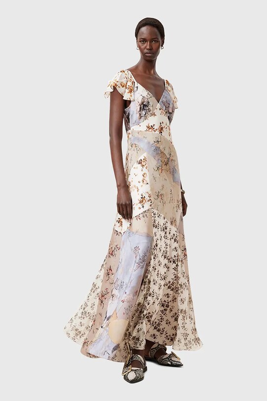 AllSaints rochie LALA DRESS W074DC bej