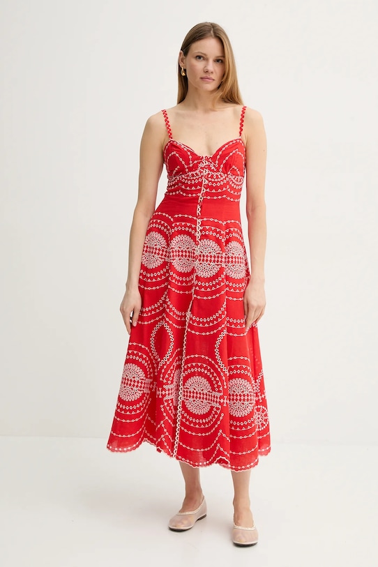 Charo Ruiz Ibiza rochie Catta 254612 rosu SS25