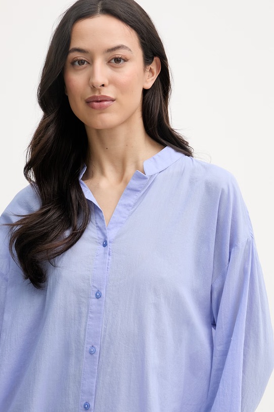 United Colors of Benetton рокля тип риза от памук син 4DW35V02K