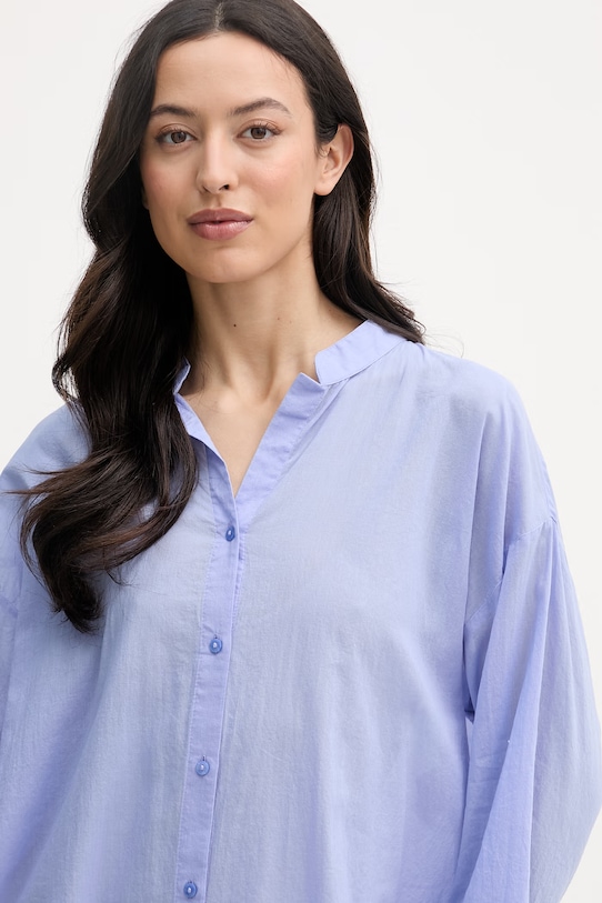 United Colors of Benetton рокля тип риза от памук син 4DW35V02K