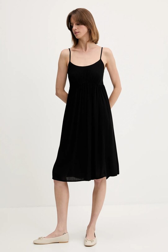 United Colors of Benetton rochie 4VW95V028 negru SS25