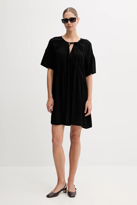 United Colors of Benetton rochie 4VW95V02B negru SS25