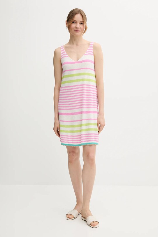 Хлопковое платье United Colors of Benetton 11945V006 розовый SS25