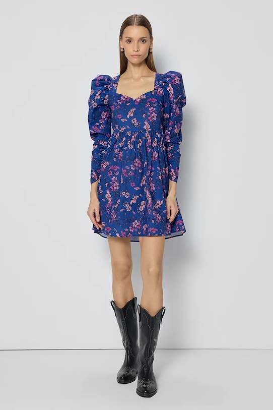 Bizuu rochie din bumbac HAMILTON PARDESCA mini bleumarin HAMILTON.PARDESCA.SS25