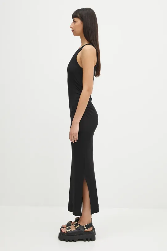 GANNI sukienka Soft Cotton Rib Tank Top Long T3935 czarny SS25