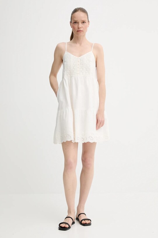 Levi's rochie din bumbac CORA SL MINI DRESS 001RJ bej SS25