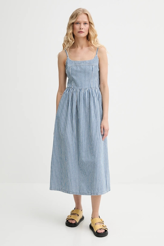 Levi's rochie din denim ALESSIE BUSTIER DRESS midi albastru 001WB