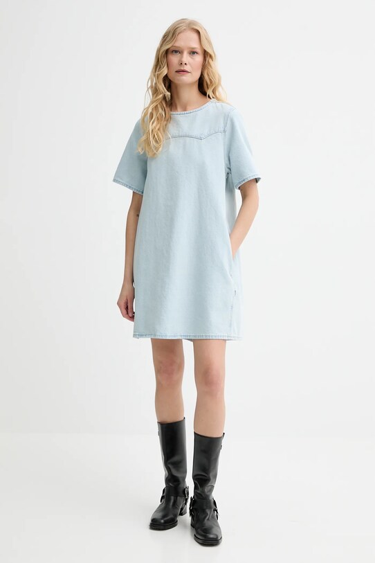 Levi's rochie din denim DENIM TEE DRESS 001WD albastru SS25