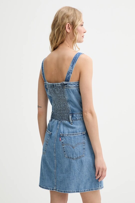 Odzież Levi's sukienka ICONIC BUTTON THRU DRESS 001WE niebieski