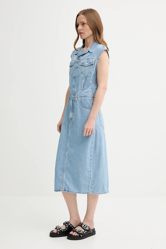 Levi's sukienka jeansowa ICONIC SLEEVELESS DRESS 001WF niebieski SS25
