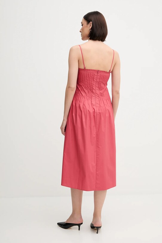 Sisley sukienka bawełniana 4XUCLV076 różowy SS25