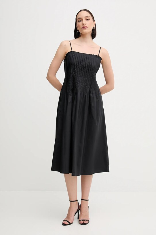 Бавовняна сукня Sisley casual чорний 4XUCLV076