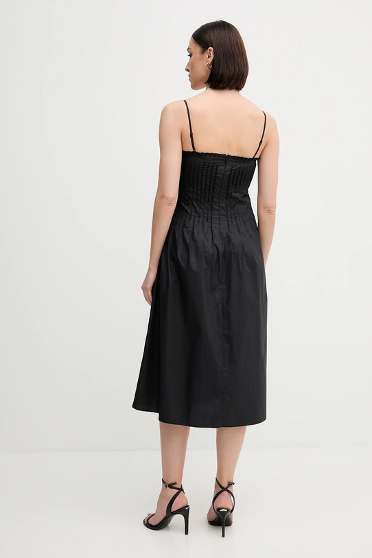 Sisley rochie din bumbac 4XUCLV076 negru SS25