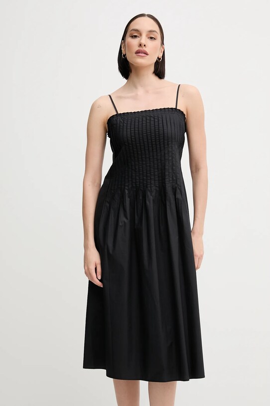 Одяг Бавовняна сукня Sisley 4XUCLV076 чорний