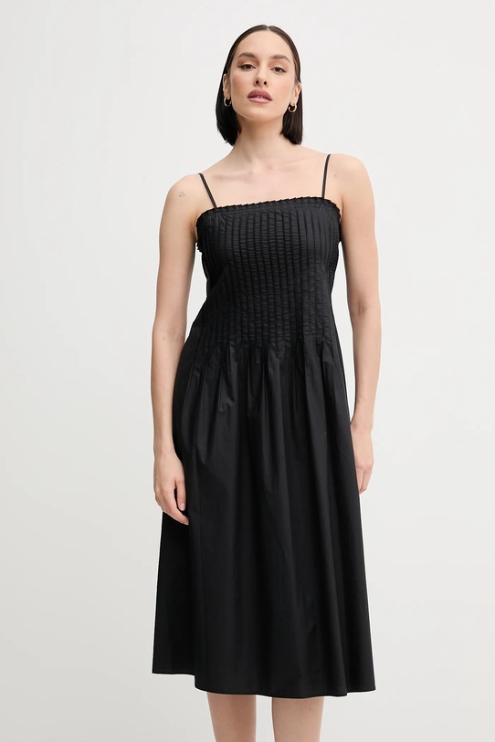 Îmbrăcăminte Sisley rochie din bumbac 4XUCLV076 negru