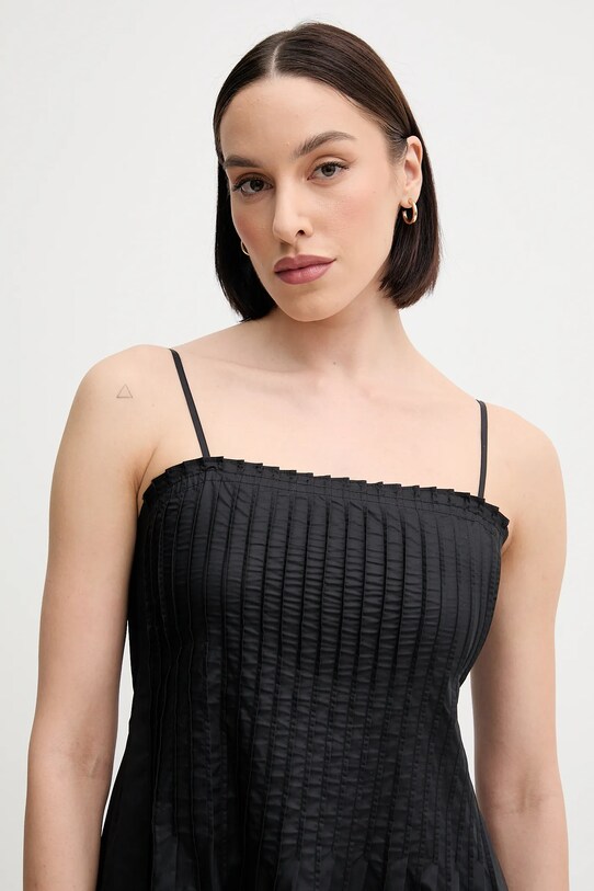 Бавовняна сукня Sisley 4XUCLV076 чорний
