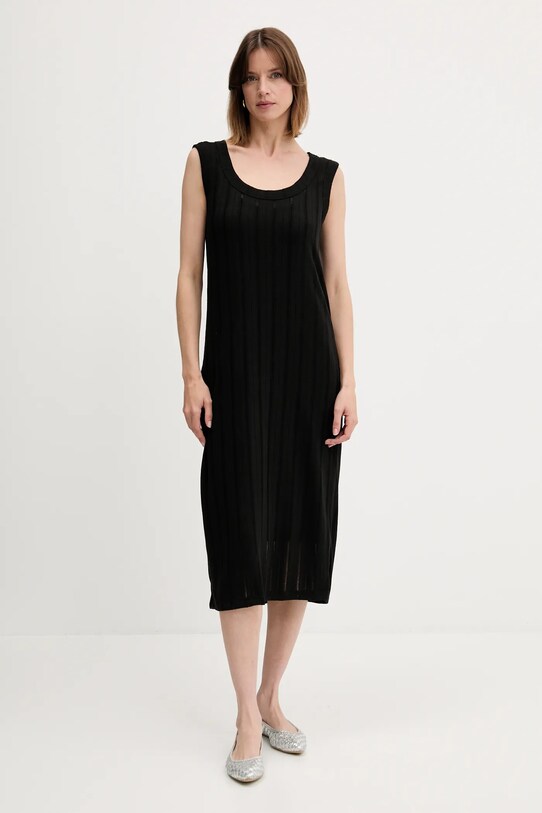 Платье Sisley midi чёрный 41WELV07D