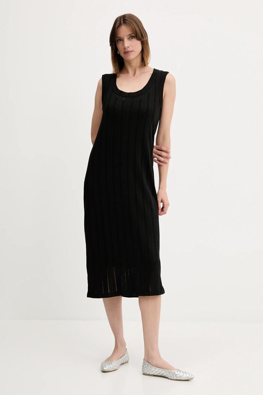 Sisley rochie 41WELV07D negru SS25
