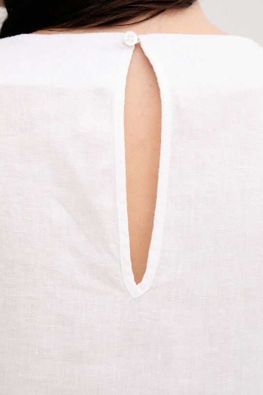 Sisley rochie din in alb 4AGHLV073
