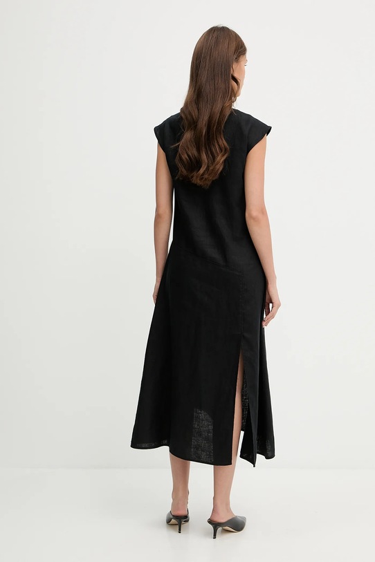 Îmbrăcăminte Sisley rochie din in 4AGHLV073 negru