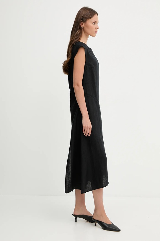 Sisley rochie din in negru 4AGHLV073