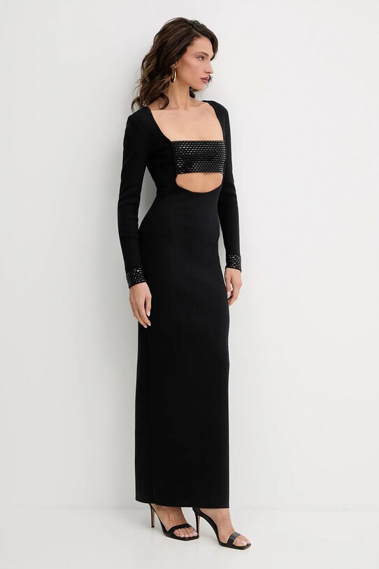 Retrofete rochie din amestec de lână Raelle HL25.10438 negru SS25