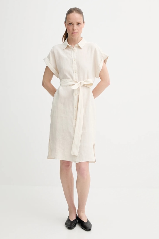 Marc O'Polo rochie din in 504011221223 bej SS25