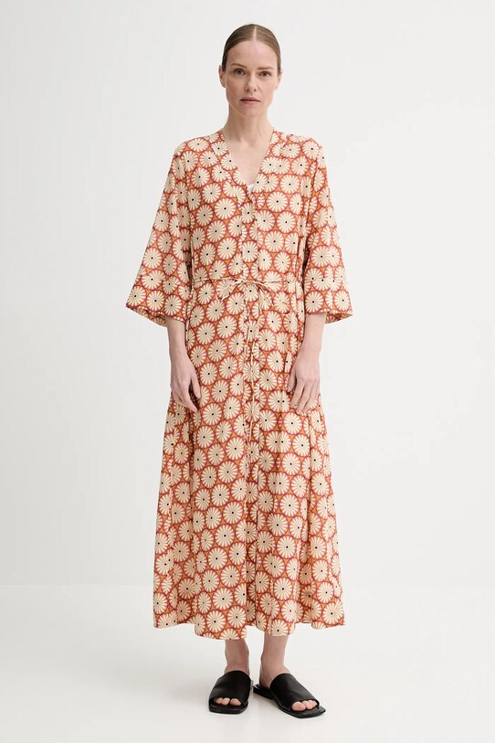 Marc O'Polo rochie din bumbac maxi maro 504080921145