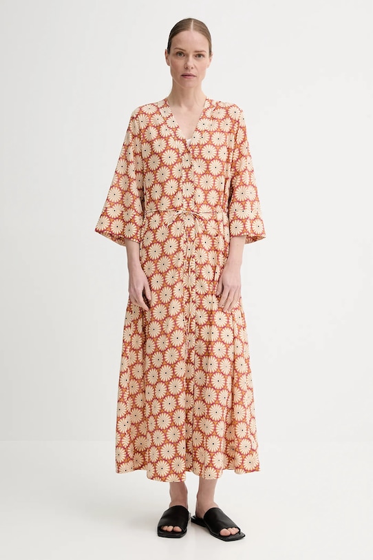 Bavlněné šaty Marc O'Polo oversize hnědá 504080921145