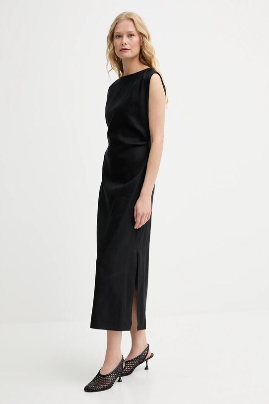 Marc O'Polo rochie din in 504095221087 negru SS25