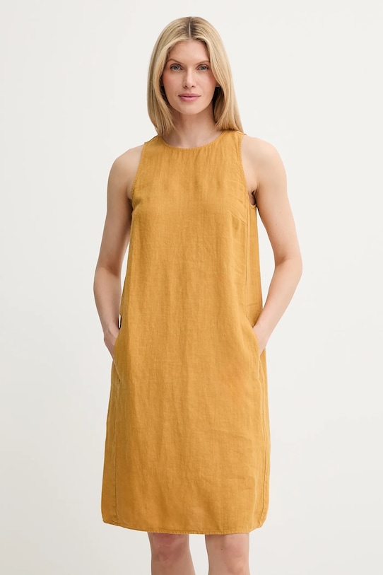 Льняное платье Marc O'Polo casual жёлтый 516011221237