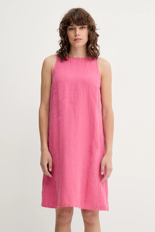 Marc O'Polo rochie din in mini roz 516011221237