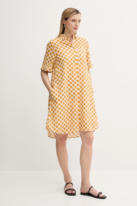 Marc O'Polo rochie din bumbac 516080921241 galben SS25