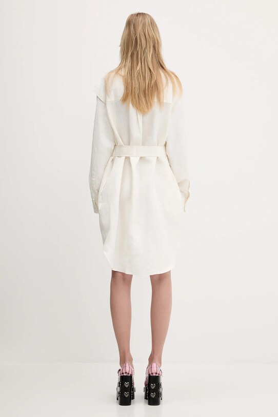 Abbigliamento JW Anderson vestito con aggiunta di lino Cape Shoulder Drape DR0474.PG1690.002 beige