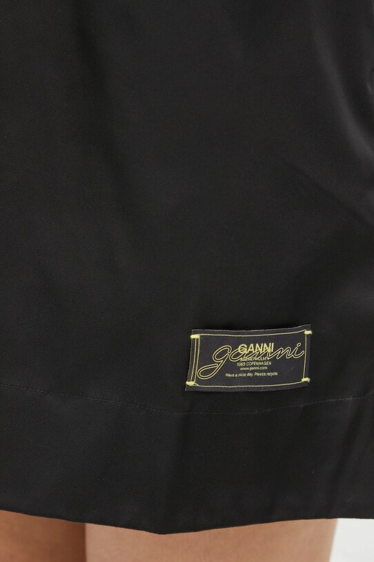 GANNI sukienka Duchesse Nylon Mini czarny W0472