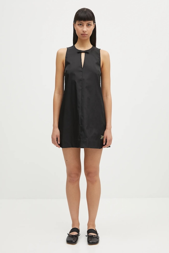 Haljina GANNI Duchesse Nylon Mini W0472 crna