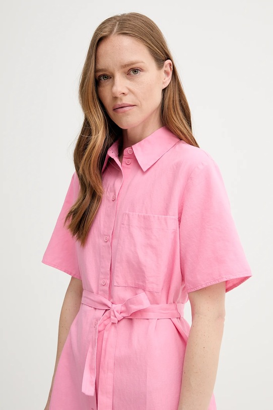 Ľanové šaty Marc O'Polo ružová 5000006435